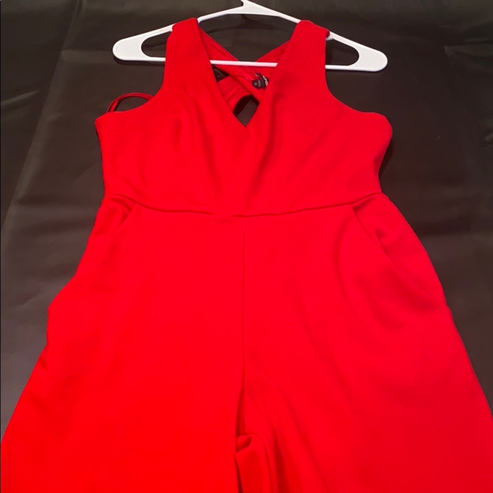 Express Red open back jumpsuit